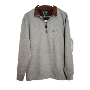 Woolrich Gray Sweatshirt 1/4 Zip Long Sleeve Sz M